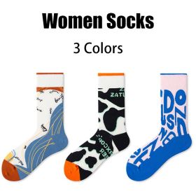3 Pairs Women Colorful Compression Running Anti-odor And Breathable Socks  Crew Athletic Hiking Anti Blister Cushioned  For Running Hiking Cyclin (Option: Women)