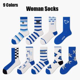 9 Pairs Women  Colorful Socks Compression Running Socks Crew Athletic Hiking Wicking Anti Blister Cushioned Anti-odor And Breathable For Running (Option: Women)