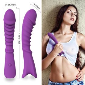 USB Rechargeable Portable 3 in 1 Massage Vibrator for Female Couple Interactive Toys Multi Powerful Vibranting Waterproof (Color: Purple)