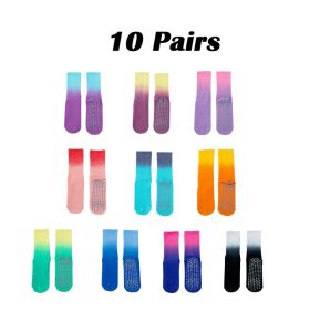 10 Pairs Women Yoga Socks  Non-Slip Grips Straps For Added Balance And Stability Ideal For Pilates Pure Barre Ballet Dance Barefoot Workout (Option: Woman)